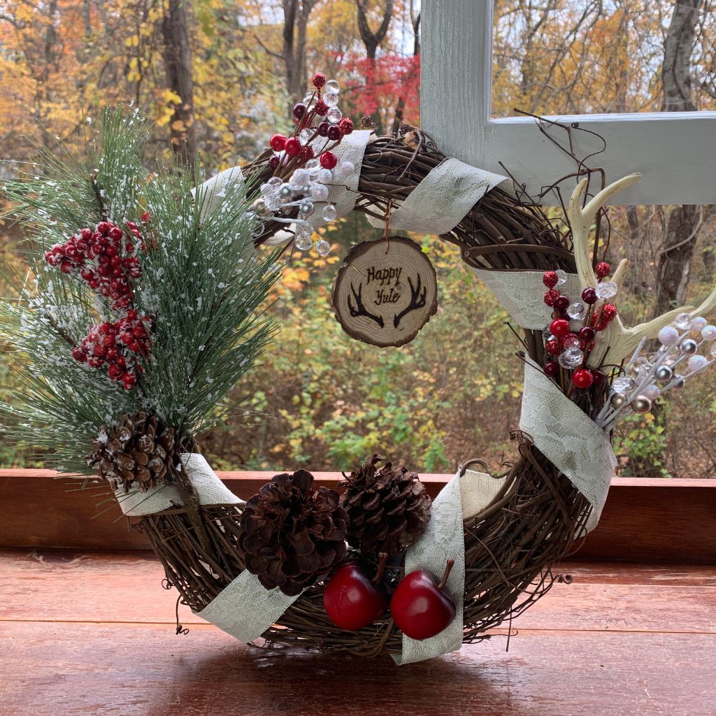 Happy Yule Winter Solstice Wreath
