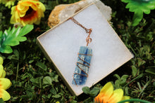 Load image into Gallery viewer, Raw Blue Kyanite Crystal Pendant With Copper Wire Wrapping With Copper Chain

