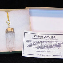 Load image into Gallery viewer, Clear Quartz Gold-Dipped Pendant With Gold Chain
