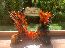 Load image into Gallery viewer, Handmade Samhain Wreath, Happy Samhain Woodburn Art

