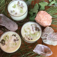 Load image into Gallery viewer, Healing and Empowerment Crystal Tea Light Candle 3-Pack for Spells and Rituals with Herbs and Essential Oils
