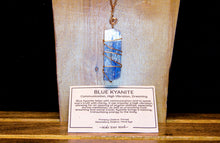 Load image into Gallery viewer, Raw Blue Kyanite Crystal Pendant With Copper Wire Wrapping With Copper Chain
